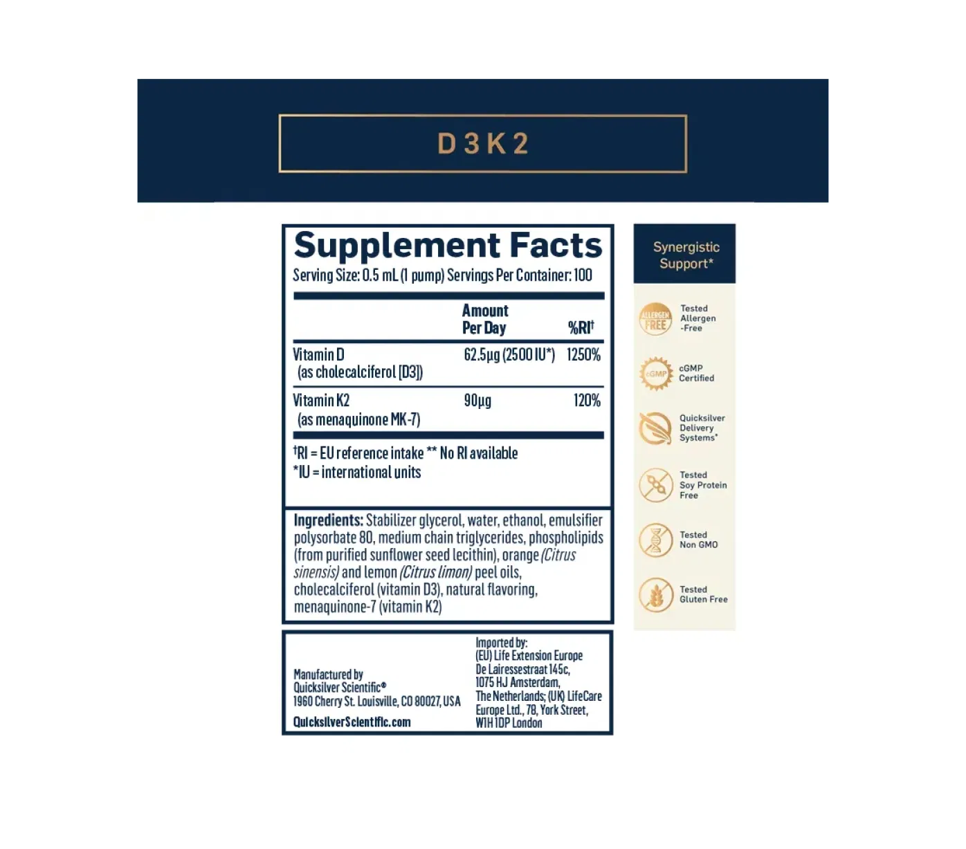 D3-K2 Nano-Emulsie Lipozomala – cu absorbtie superioara si efect imediat - 50 ml